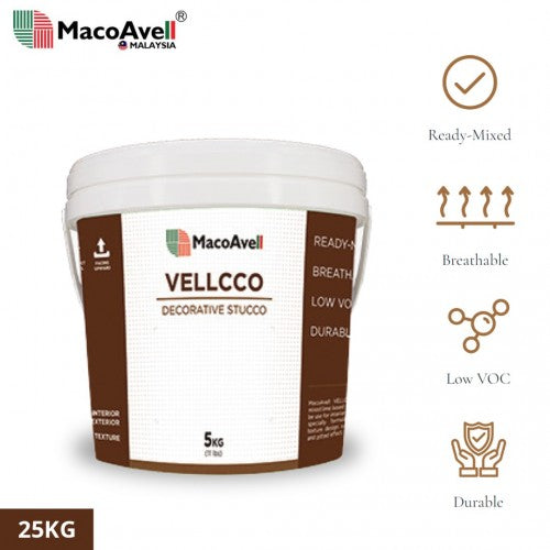 MacoAvell Vellcco Stucco Decorative Wall Faux Special Effect Texture Finish 25KG